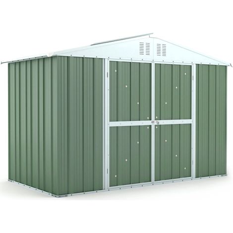 Casetta Box da Giardino in Lamiera di Acciaio Porta Utensili 327x155x217 cm Enaudi Verde (1/4)