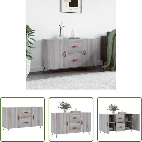vidaXL Metallbeine - Sideboard Grau Sonoma 100x36x60 cm Holzwerkstoff (1/5)
