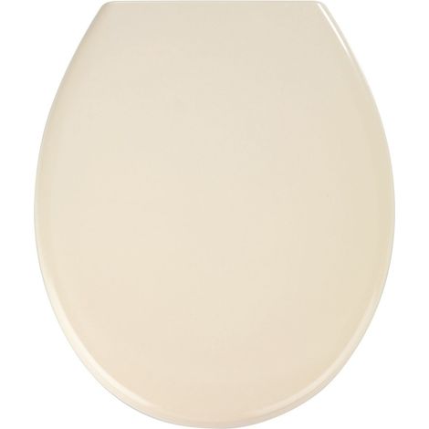 WENKO Premium WC-Sitz Ottana Beige, aus antibakteriellem Duroplast mit Absenkautomatik, Beige, Duroplast beige, Duroplast beige, Edelstahl rostfrei silber matt (1/5)