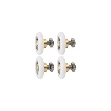 27 mm 4-teilige Duschtürrolle, Ersatzrollen für Duschtüren, gerillte Duschtürrollen mit Schrauben, Durchmesser 27 mm (1/4)