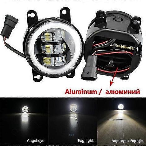 2 feux antibrouillard LED Angel Eye 2 en 1 avec feux de jour pour Mitsubishi Outlander 2012-2018 et Mitsubishi ASX 2013-2014 (aluminium - Angel Eye) (1/4)