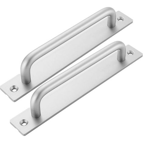 Poignées de barre en alliage d'aluminium Poignées de porte coulissantes Poignée de douche de salle de bains (160mm, argent), 2 (1/5)