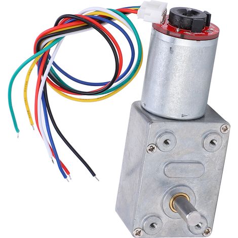 Motoréducteur à vis sans fin, réducteur de vitesse, haute torsion, avec codeur, moteur à courant continu 12 V CC JGY371400 tr/min (1/5)