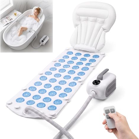 Baignoire à Tapis à Bulles, Bain à Bulles avec Chauffage  Pompe à air motorisée, coussin à flux d'air à 360° et télécommandé, 6 réglages de vitesse, spa pour la maison (1/5)