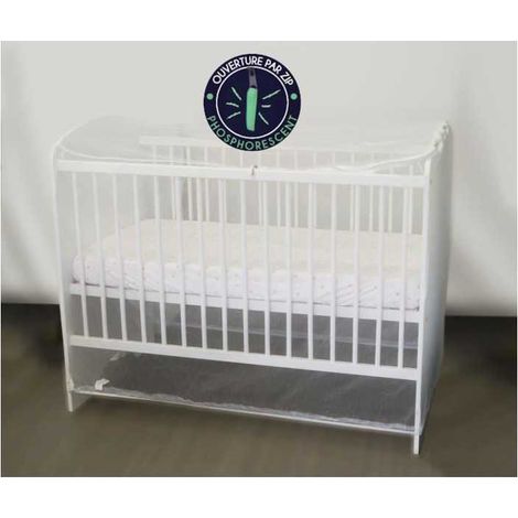 DOMIVA Funda mosquitera adaptable blanca con cremallera en toda la altura malla ultrafina 100 x 70 x 125 cm