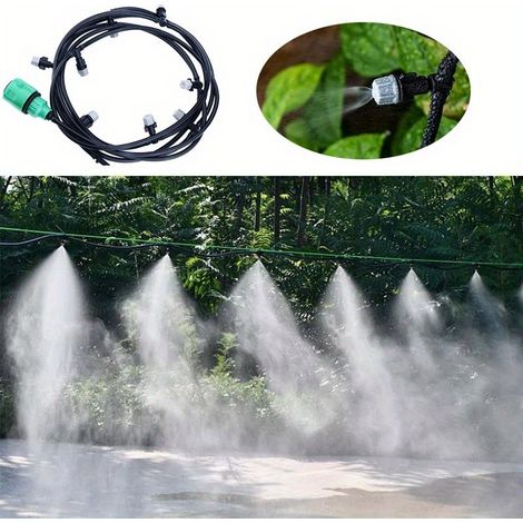NICOLA Durable Garden Irrigation System, Adjustable Nozzles, for Lawn Care and Agricultural Irrigation, 10 meters, 10 Nozzles.