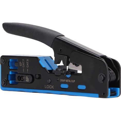 Kit d'outils de sertissage RJ45 tout-en-un pour connecteurs Ethernet 8P et 6P : sertissage, coupe et dénudage (1/5)