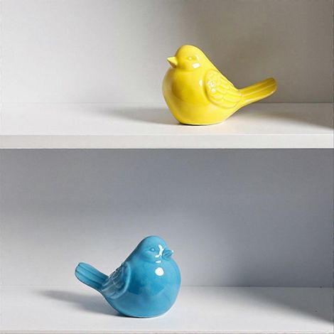 Set mit 2 Keramik-WC-Schraubendeckeln mit Vogelmotiv (1/5)