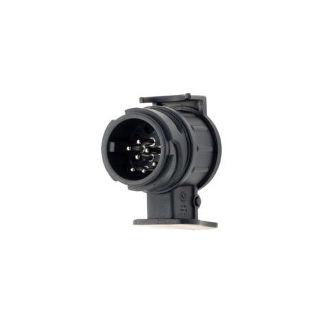 Adaptador de remolque Lntyq de 13 pines a 7 pines - Negro - Apto para coches, remolques, enganches y autocaravanas.