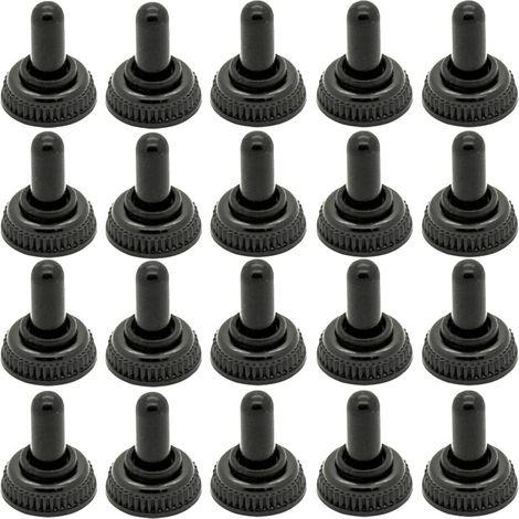 Capuchon Étanche Pour Interrupteur À Bascule - 6 mm - Caoutchouc EPDM - Noir - Lot De 20 (1/4)
