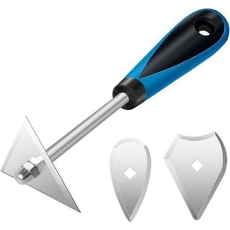 Ensemble de grattoirs à crochet en acier inoxydable 3 en 1, outils manuels pour le décapage de peinture, 21 cm de long avec lames triangulaires, combinées et en forme de cœur pour le (1/4)