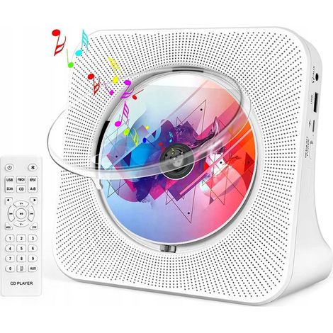 Desktop-CD-Player mit Bluetooth, integrierten HiFi-Lautsprechern und Fernbedienung
