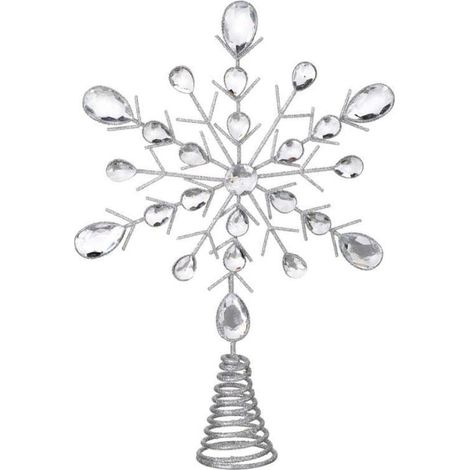 Silver Gem Snowflake Tree Topper