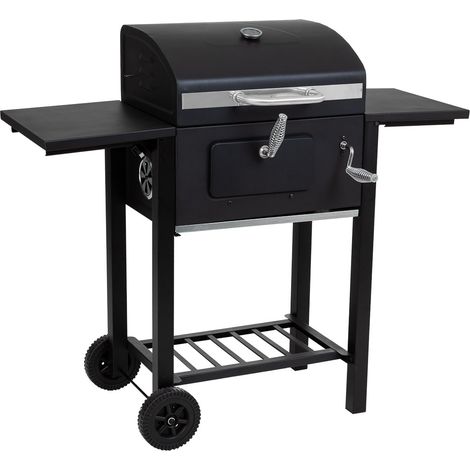 Barbacoa carro de metal negro 98x48x96h cm (1/5)