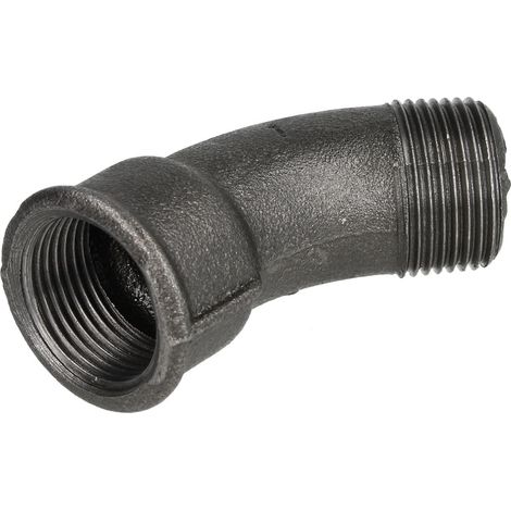 Raccord en fonte malléable noir coude 45° 1'' FF/FM