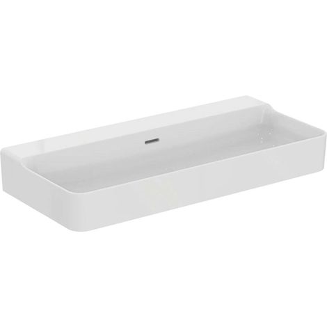 Lavabo CONCA 1000x450x165mm bianco senza foro rubinetto, con troppopieno IDEAL STANDARD (1/5)
