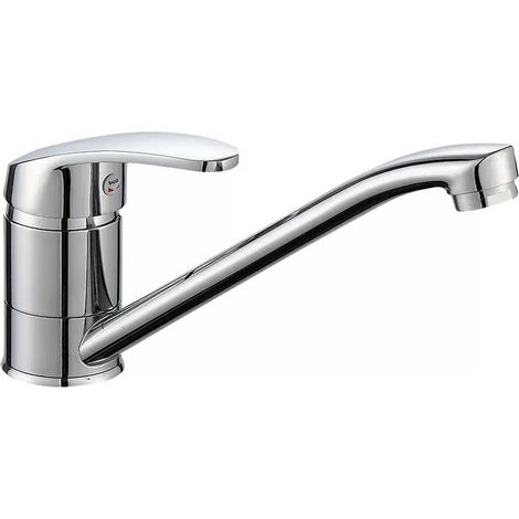 Mitigeur d'évier, robinet de cuisine à poignée unique, mitigeur pivotant à 360°, tuyaux d'eau chaude et froide et accessoires inclus, laiton chromé
