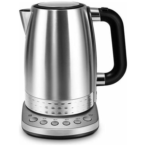 1,7 l Wasserkocher, intelligenter Tee- und Kaffeekessel, Temperaturregelung, Warmhaltefunktion, Trockengehschutz, Silber (1/5)