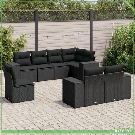 Salon de jardin - 3255172 - Résine tressée - 8 places modulable - Coussins déhoussables (1/3)