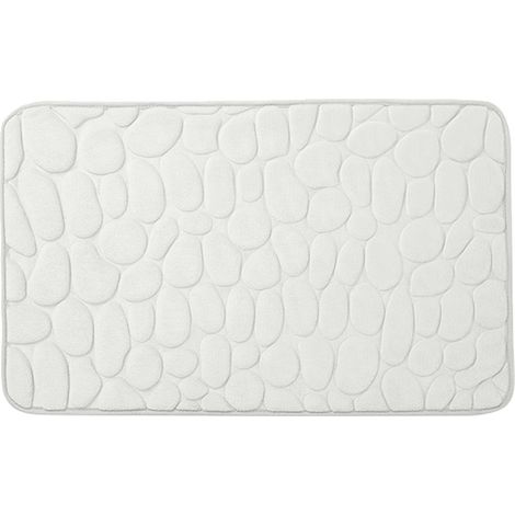 Tapis De Salle De Bain - Forme Pierre Roulée - Non Glissant - Absorbant - En Fibre Synthétique Douce - 45 X 60 Cm - 1 Pièce (1/5)