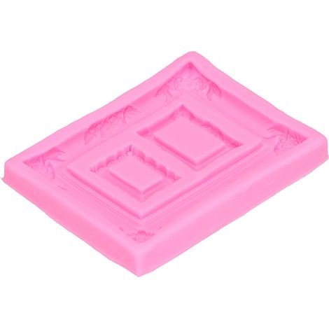 Moule en silicone pour cadre photo rétro, outil de décoration pour fondant, gâteau, chocolat et pâte à modeler, rose (1/5)