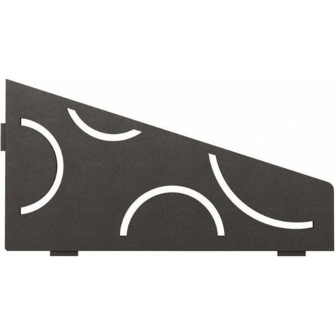 Schluter – Étagère murale d'angle SHELF-S3 CURVE en acier inoxydable brossé – Dimensions 62 x 295 x 154 mm – Finition gris anthracite