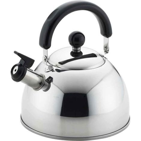 Bouilloire sifflante, grande bouilloire de 3 litres pour cuisinière, adaptée aux cuisinières à gaz ou à induction, avec poignée pliante, ébullition rapide, idéale pour une utilisation en cuisine ou en (1/4)