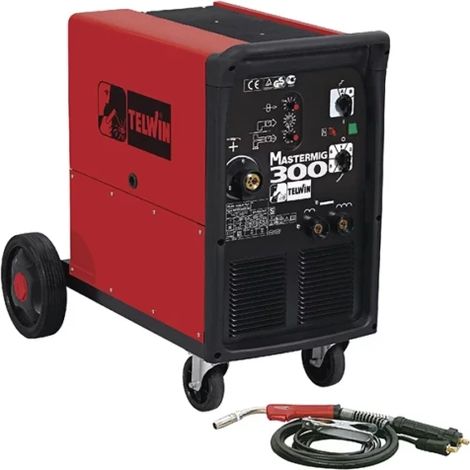 Telwin – Poste à souder MMA 300 A – Soudage MIG-MAG, FLUX – Tension 230-400V – Réglage 40-300A – Dévidoir amovible pour acier et aluminium (1/3)