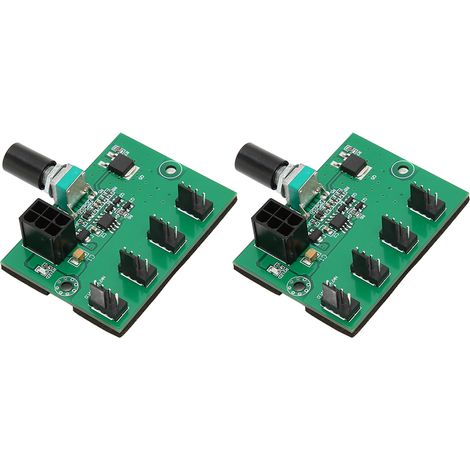Adaptateur de vitesse de ventilateur PC (2 pièces) PWM 2, 3 et 4 broches, shunt 4 voies, contrôleur de vitesse 12 V avec port d'alimentation 6 broches (1/5)
