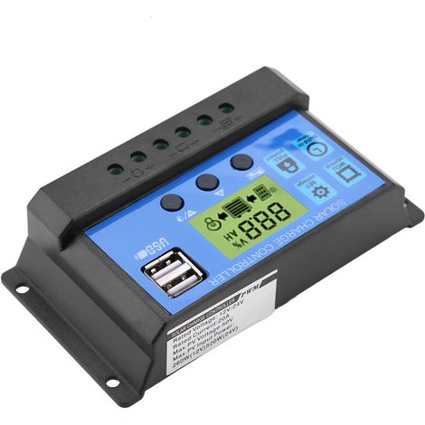 PWM 12V 24V Dual USB Panneau Solaire Régulateur de Charge Régulateur Affichage LCD 20A (YJSS-20A) (1/5)