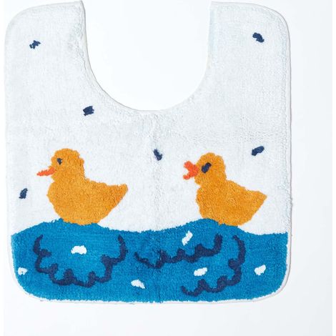 HOMESCAPES Duck Pond Pedestal Mat - Blue - Blue