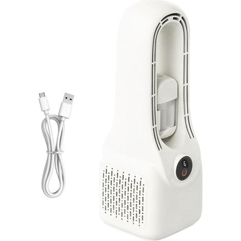 Befeuchtender Ventilator, 6-stufiges, klingenloses Lüftungsgerät, USB-C-Ladeanschluss, leiser 1500-mAh-Ventilator – für Auto, Zuhause, Schule, Nachttisch, Studentenwohnheim (1/5)
