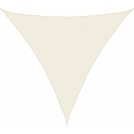 Toile de parasol triangulaire en tissu Oxford, 3,6 x 3,6 x 3,6 mètres, beige. (1/5)