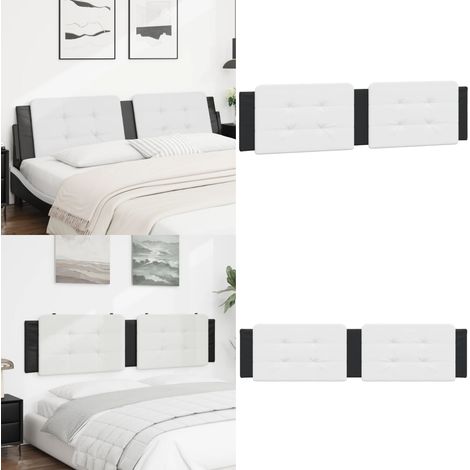 Coussin de tête de lit noir et blanc 200 cm similicuir - Tête De Lit - Coussin Têtière - Simicuir - Oreiller Tête De Lit - Décoration Chambre - Home & Living