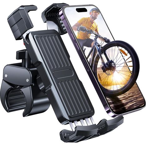 Support de téléphone pour vélo, support de téléphone pour moto, support de téléphone rotatif à 360 degrés pour iPhone 15, 14, 13, (1/5)
