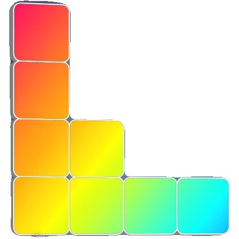 Applique a LED, illuminazione ambientale RGB, funzione di sincronizzazione musicale, forma quadrata (8 pezzi) (1/2)