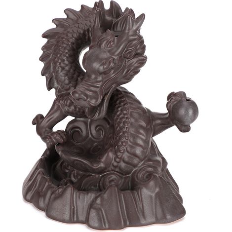 Brûleur d'encens à reflux en céramique en forme de dragon, décoration intérieure (Dragon) (1/5)