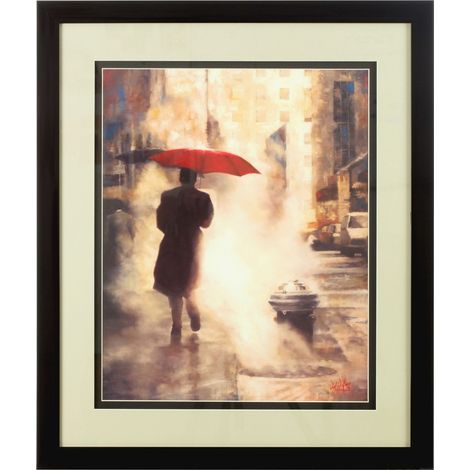 Premier Housewares Framed Man Under Umbrella Wall Art