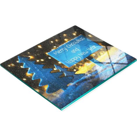 Tablero decorativo multifuncional de vidrio templado Feliz Navidad 60x52 cm