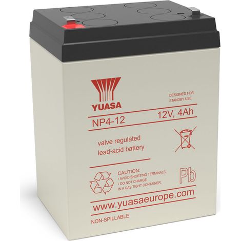 Batteria al piombo ermetica 12V 4Ah - Yuasa NP4-12
