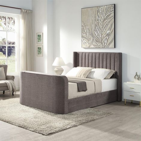 Riviera Ottoman King Size Storage Smart TV Bed Frame TV Footboard Upholstered (1/5)