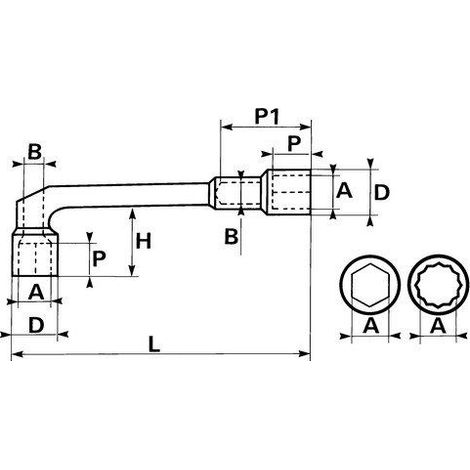 Clé à douille hexagonale SAM, Compensation 8 mm, longueur 119 mm ( Prix pour 1 ) (1/3)