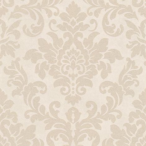 A.S. Creations – Papier peint intissé baroque beige crème – Tapisserie élégante pour salon et chambre – Motif baroque – Largeur 53cm (1/4)