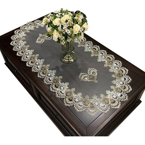 1 Nappe ovale, motif elliptique, dentelle décorative, pour table basse, salle à manger (1/5)