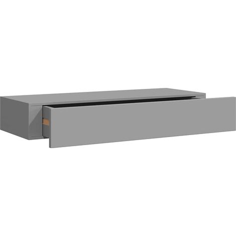 Maison Exclusive - Wandregal mit Schublade Grau 60x23,5x10 cm MDF