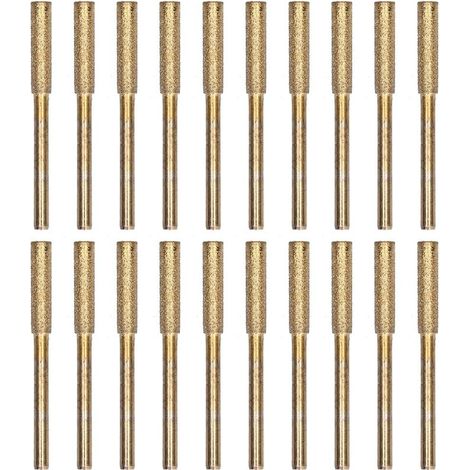 Kit d'affûtage de tronçonneuse 20 pièces avec têtes de meulage rotatives, finition or 4,8 mm (1/5)