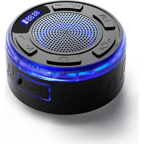 Cette enceinte Bluetooth portable est dotée d'un indice d'étanchéité IP7, d'un affichage de l'heure par ventouse, d'une lumière LED et d'un appairage stéréo, ce qui la rend idéale pour les plages, le (1/4)