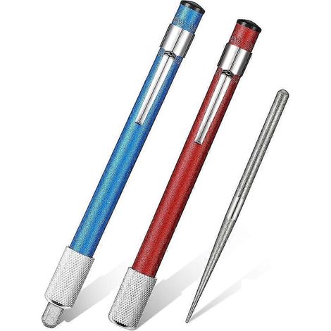 Lot de 2 aiguiseurs de couteaux rétractables en acier diamanté, pour la cuisine et l'extérieur. Outils à lame dentelée. (1/5)