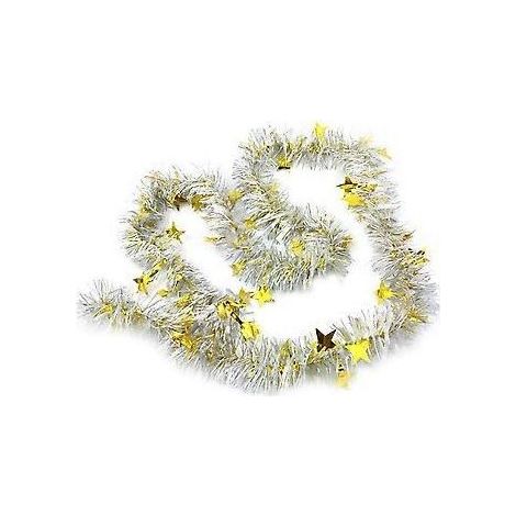 Guirlande en matière métallique argentée brillante, longueur 2 m, pour décorations de sapin de Noël, guirlande artificielle pour des moments mémorables (1/3)
