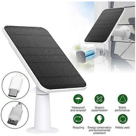 4-W-Solarpanel für Eufycam 2/2 Pro/2C/2C Pro/E Kameras, Wandhalterung, 3 m Stromkabel, weiß, 1 Stück (1/5)
